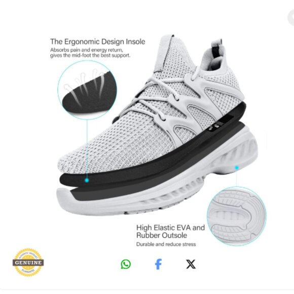 Womens Size 10 Lightweight Sneakers Athletic Casual Running Shoes - Picture 3 of 10